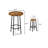 3-Piece Round Pub Table Set, Industrial Bar Height Bistro Table With 2 Backless Stools, Rustic Reclaimed Wood Finish, For Small Kitchen, Apartment & Breakfast Nook
