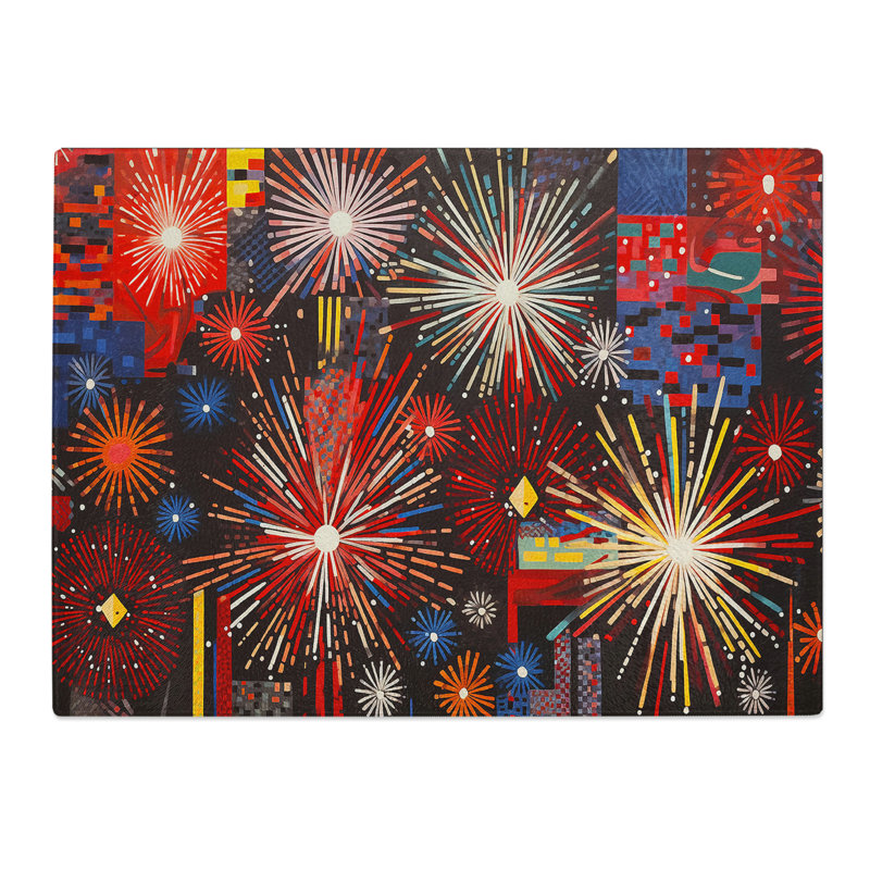 Fireworks Constructivism  Glass Chopping Board