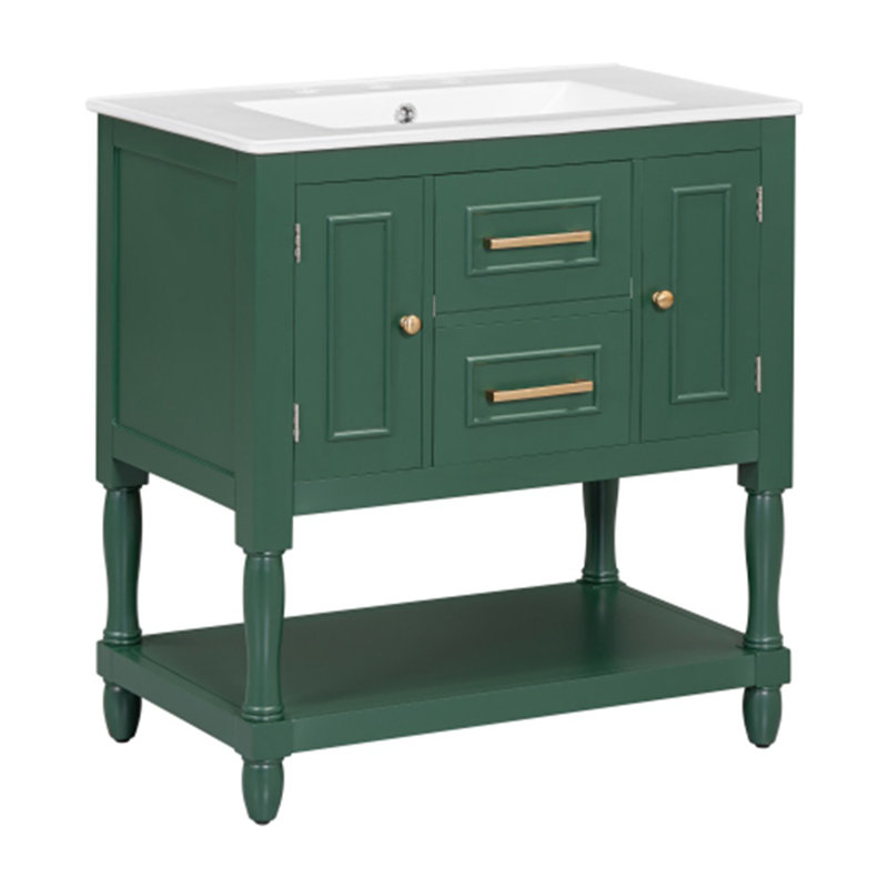 30'' Single Bathroom Vanity Base Only, Green