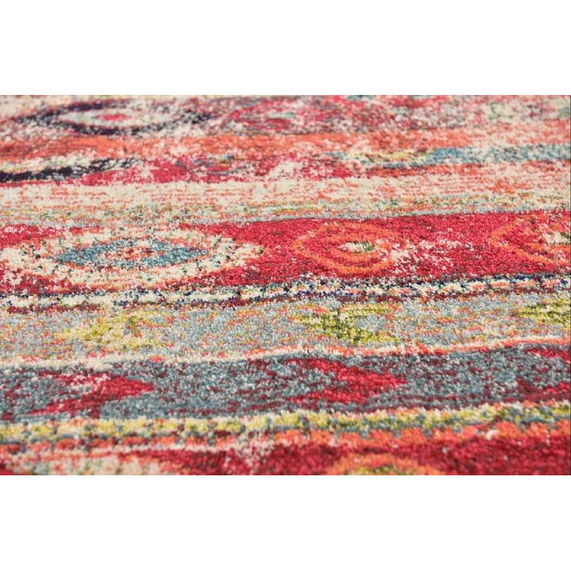 Newburyport Southwestern Area Rug, Runner 2'7" x 10', Red