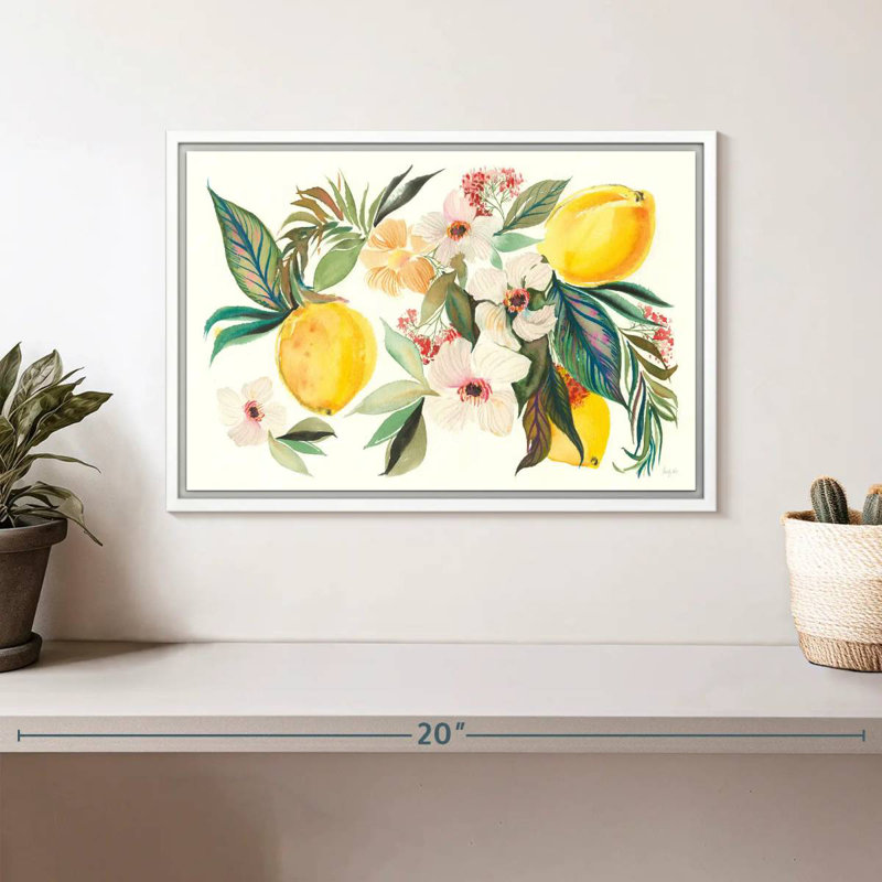 Agrumes d'été I, Cadre flottant blanc, 13 po x 9 po