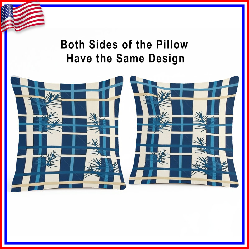 Plaid Throw Pillow, Pattern Double Sided Pillows, 16 x 16 inches