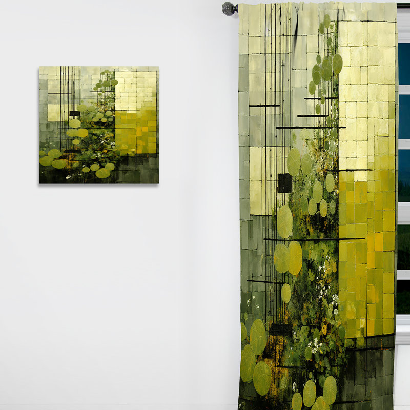 Alysa Green Eco Plants Symphony II - Rideau Botanicals - Velours obscurcissant - 1 panneau, L 52 po x L 84 po