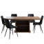 Ensemble de table de salle à manger extensible moderne de 63 à 78 po avec rangement à deux niveaux et chaises en cuir PU Denton-132714454-132714455