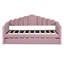 Lit de jour simple rembourré avec couchette, canapé-lit en velours avec ports de chargement USB, aucun sommier nécessaire, rose