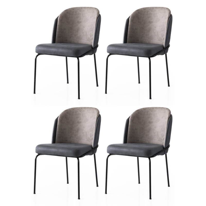 Ensemble de chaises modernes 4 pièces, doré et anthracite | Structure 100% fer, siège en panneau de particules recouvert de mélamine, dossier en contreplaqué | Dimensions: 24,4 po x 29,5 po x 20,5 po, hauteur du siège: 18,5 po | Élégant et durable pour la salle à manger et les espaces de vie