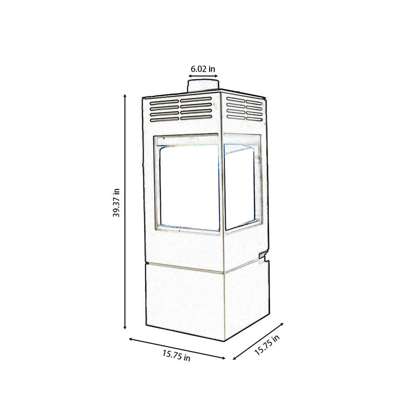 Double-sided viewing fire heating fireplace