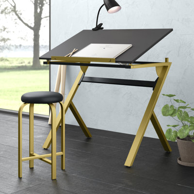 Rigby 36" Drafting and Drawing Desk with Stool