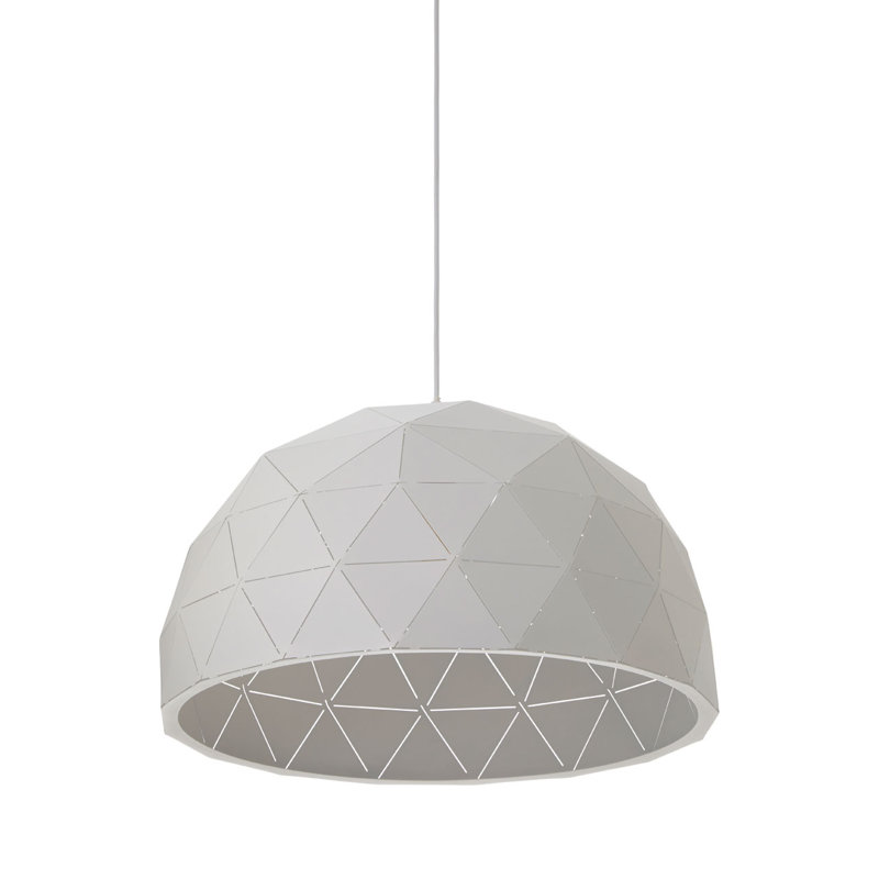 Cosima 1 - Light Single Pendant, White, Sandy White/White, 29cm H x 50cm W x 50cm D
