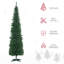 Arbre de Noël artificiel 7 pi, arbre de Noël mince avec 499 branches réalistes et support en plastique, vert