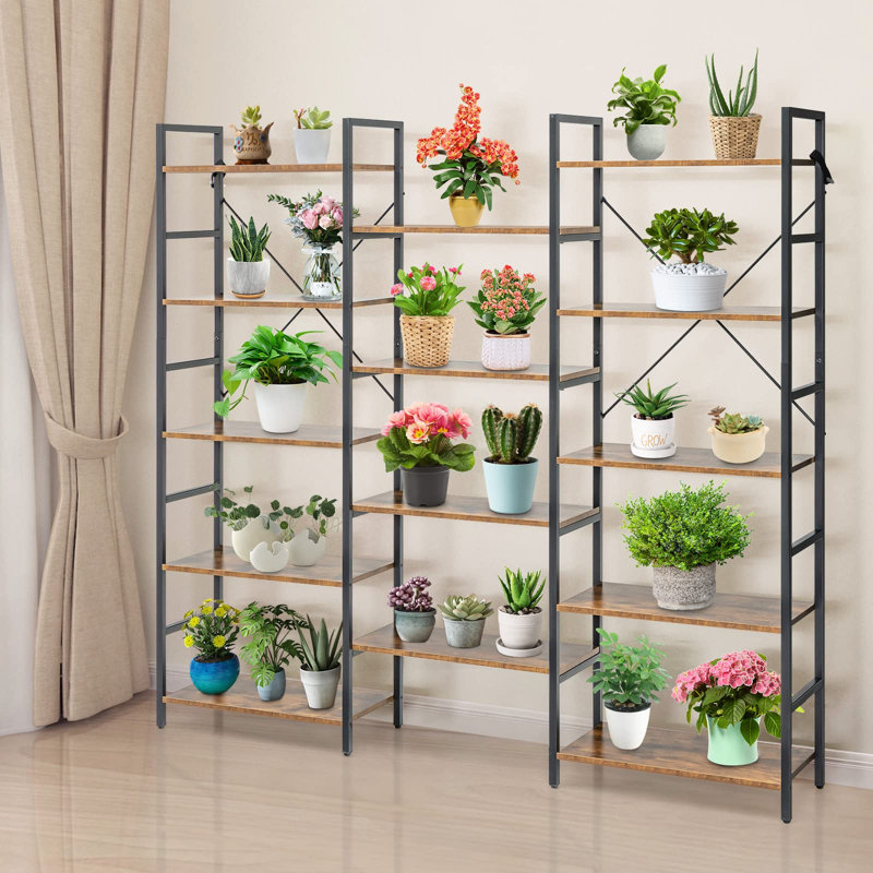 Gerolf 165cm H x 176cm W Metal Library Bookcase