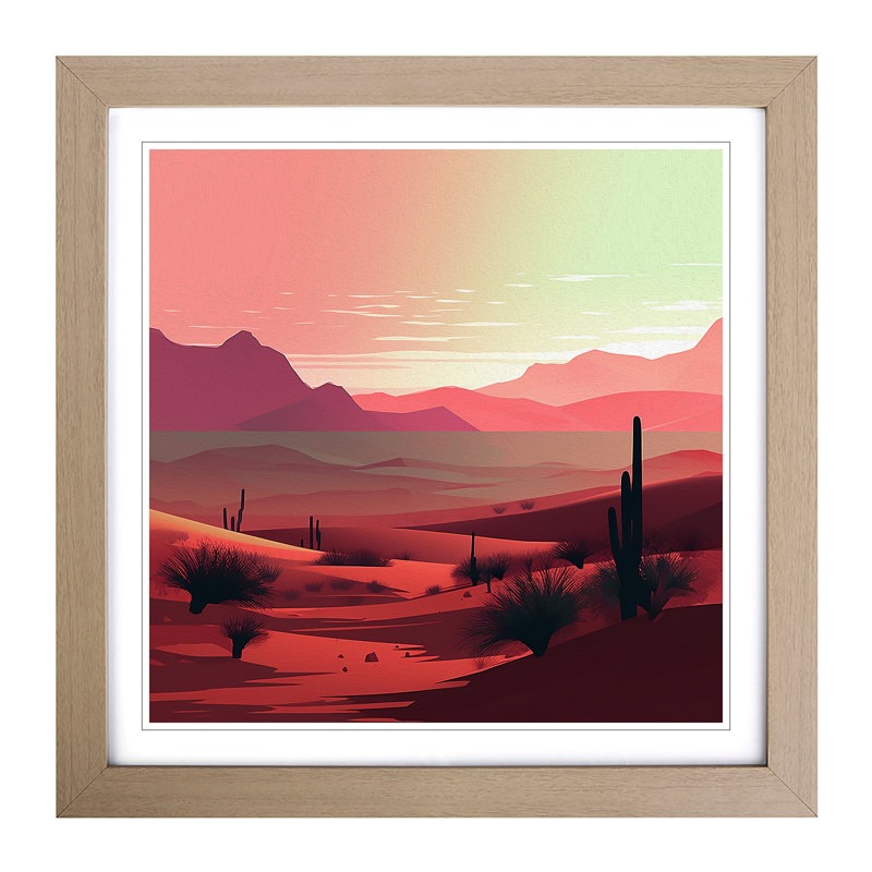 Desert Digital - Framed Print, Oak