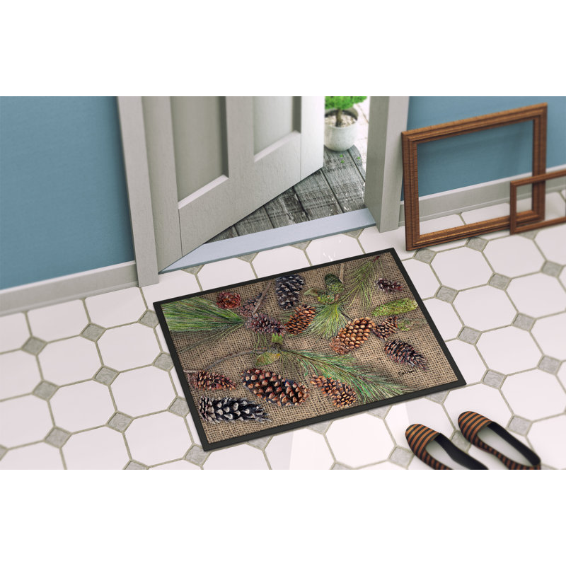 Tapis d’entrée antidérapant d’intérieur en pommes de pin tiskilwa, Rectangle 2 pi x 3 pi