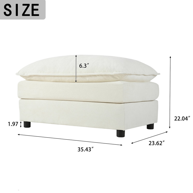 Repose-pieds 35,43 po, Beige