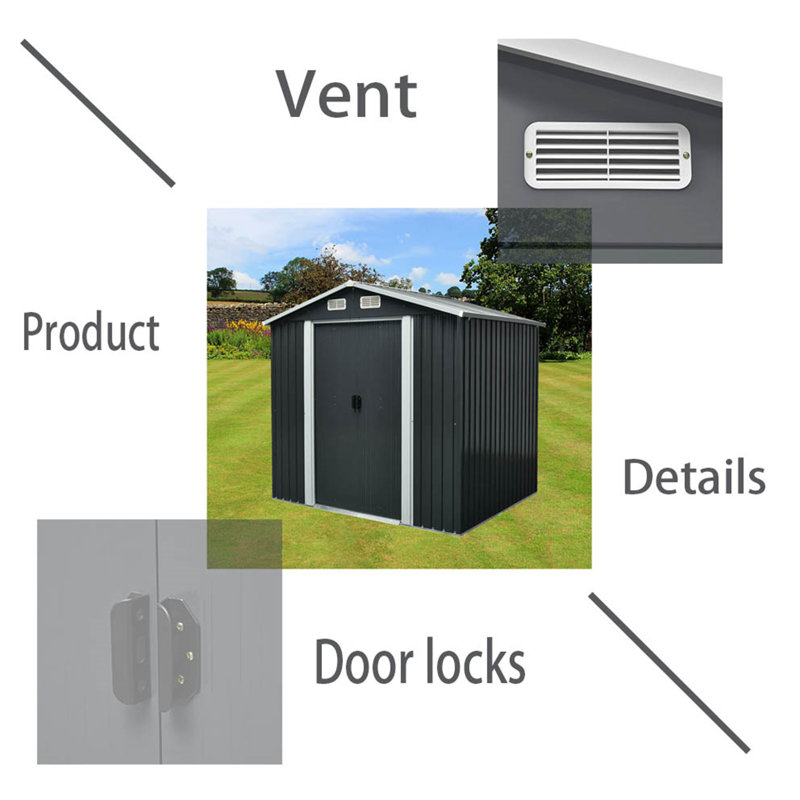 Storage Shed, White, 81" H x 93" W x 72" D 