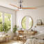 Ventilateur de plafond moderne en bois massif nickel brossé à 3 pales de 52 po avec lumière DEL, moteur DC et télécommande-503138029-503138002-503138003