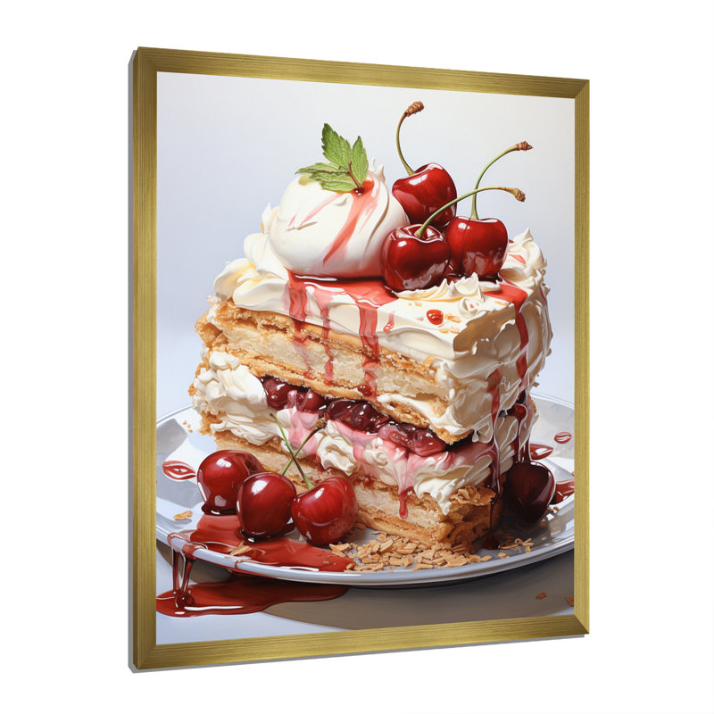 Montecillo Red Cheesecake Luxury III, reproduction d'art sur toile, H 32 po x l 16 po x P 1 po, Encadrement doré