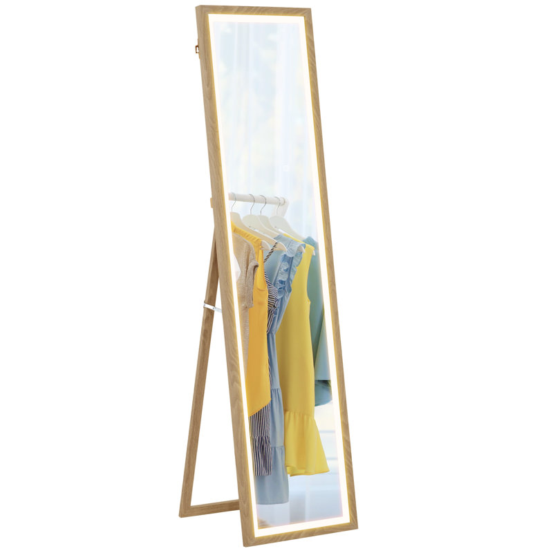 Ayberk Manufactured Wood Rectangle LED Floor Mirror