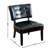Gray Blended Leather Accent Chair With Oversized Tufting - Fine Craftsmanship Back Relaxing Seating-730190392