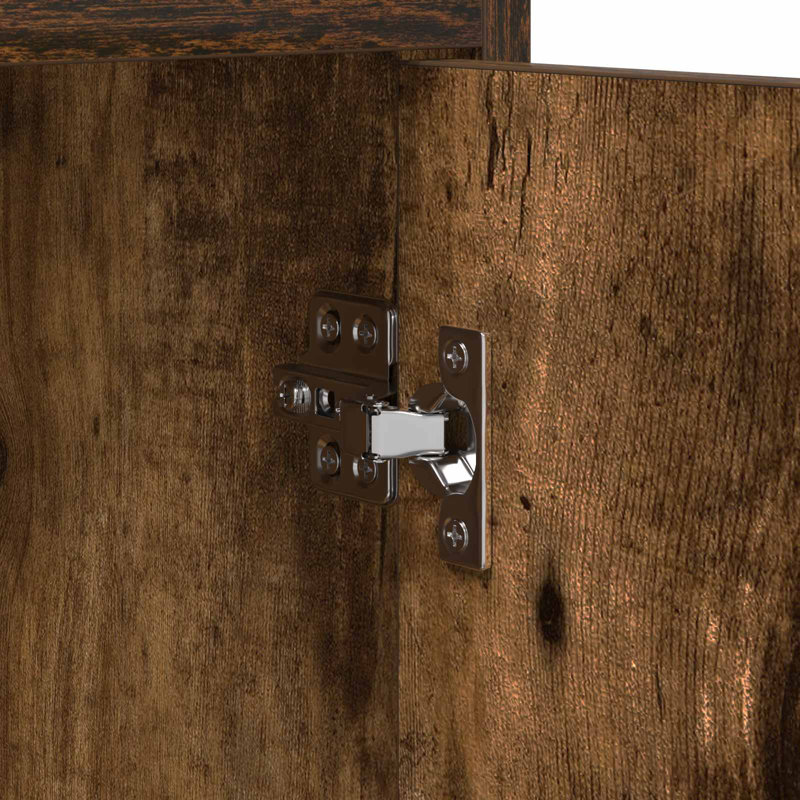 40cm W Composite Bedside Table, Smoked Oak