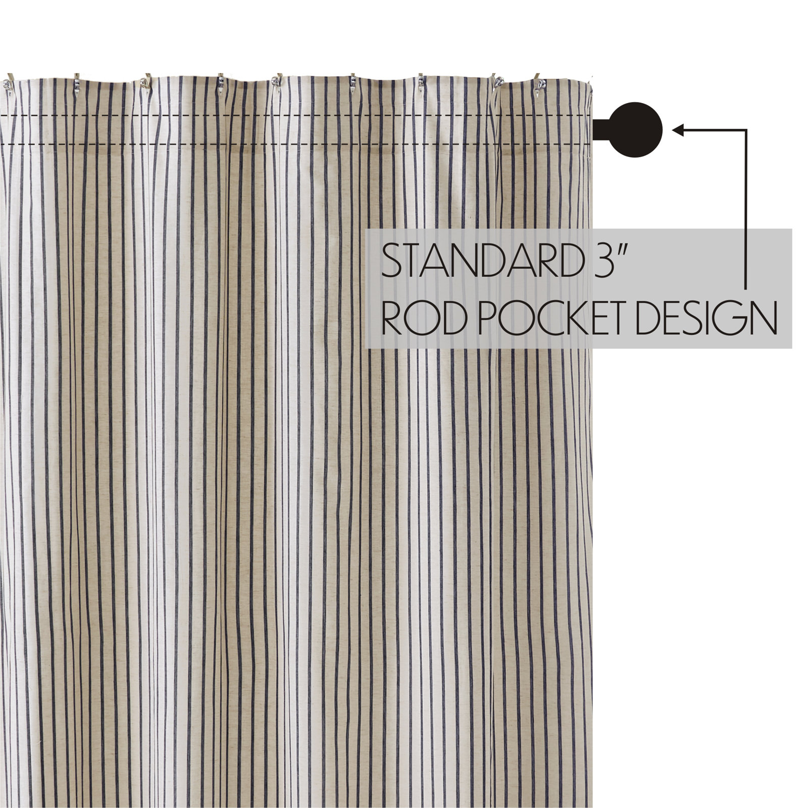 Zatanna 100% Cotton Striped Single Shower Curtain