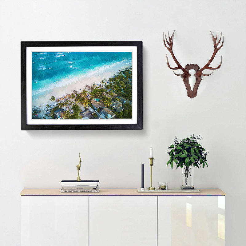 Washed up in Tulum Mexico in Abstract - Picture Frame Graphic Art Print, 35cm H x 50cm W x 2cm D, Black