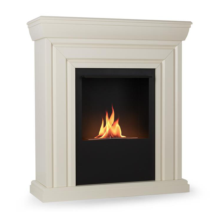 OneConcept 100cm W White Bio-Ethanol Fireplace
