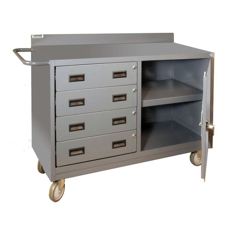 48'' W Steel Top Workbench with Wheels