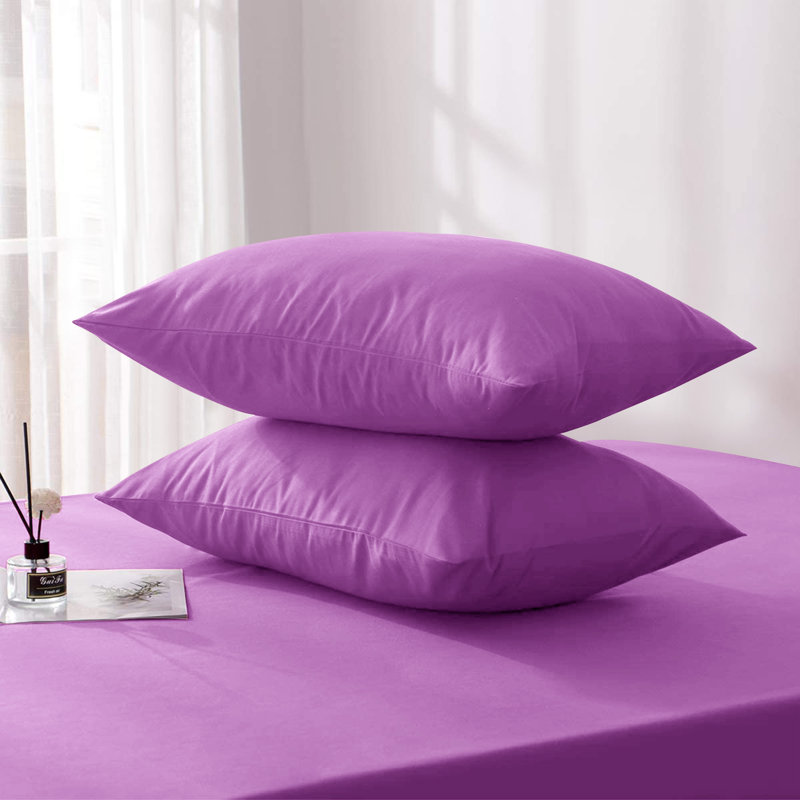 Jaramiah Super Soft Plain Microfiber PillowCase, Purple