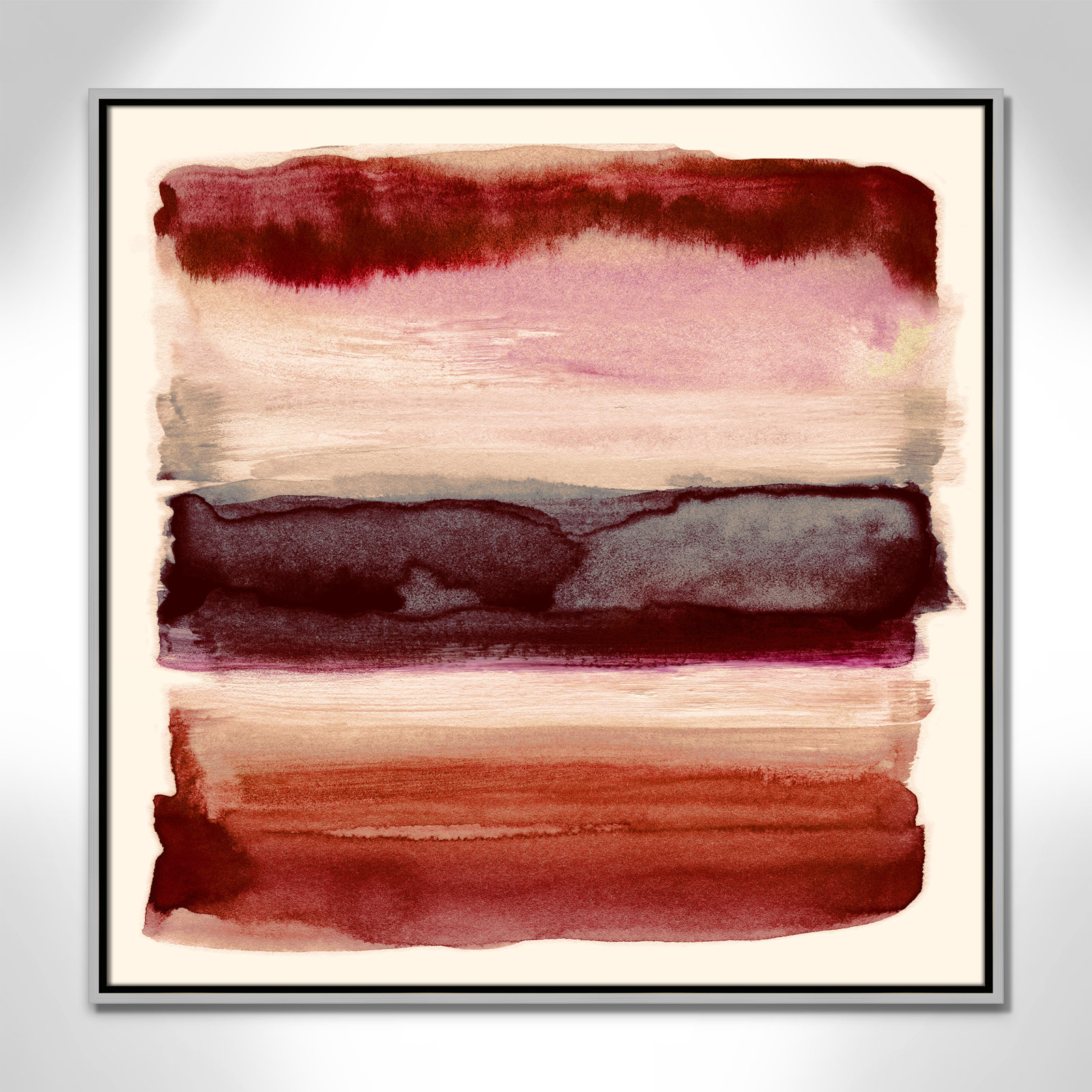 Burgundy Sky II Print by Nan, 31.5" H x 31.5" W, Silver
