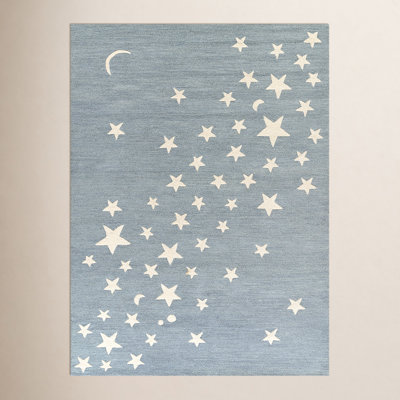 Lola Blue Moon Star Hand-Tufted Wool Rug