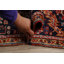 Tapis unique noué à la main Tabriz des années 1900 de 8 pi 4 po x 8 pi 8 po rouge