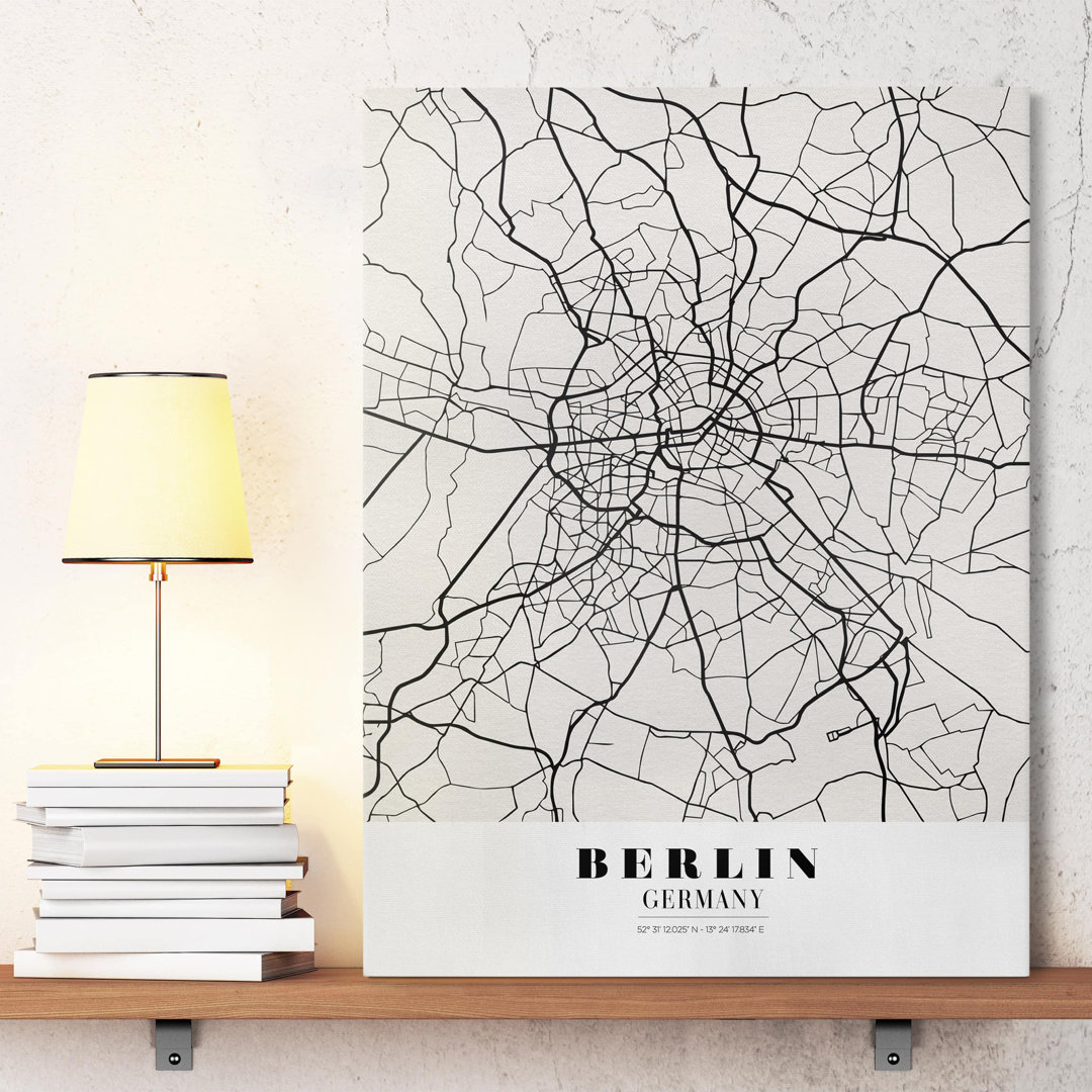 Leinwandbild Stadtplan Berlin - Klassik