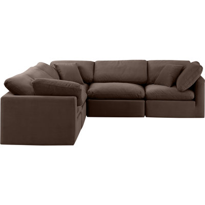 Itala Velvet L-Shaped Sectional Reversible