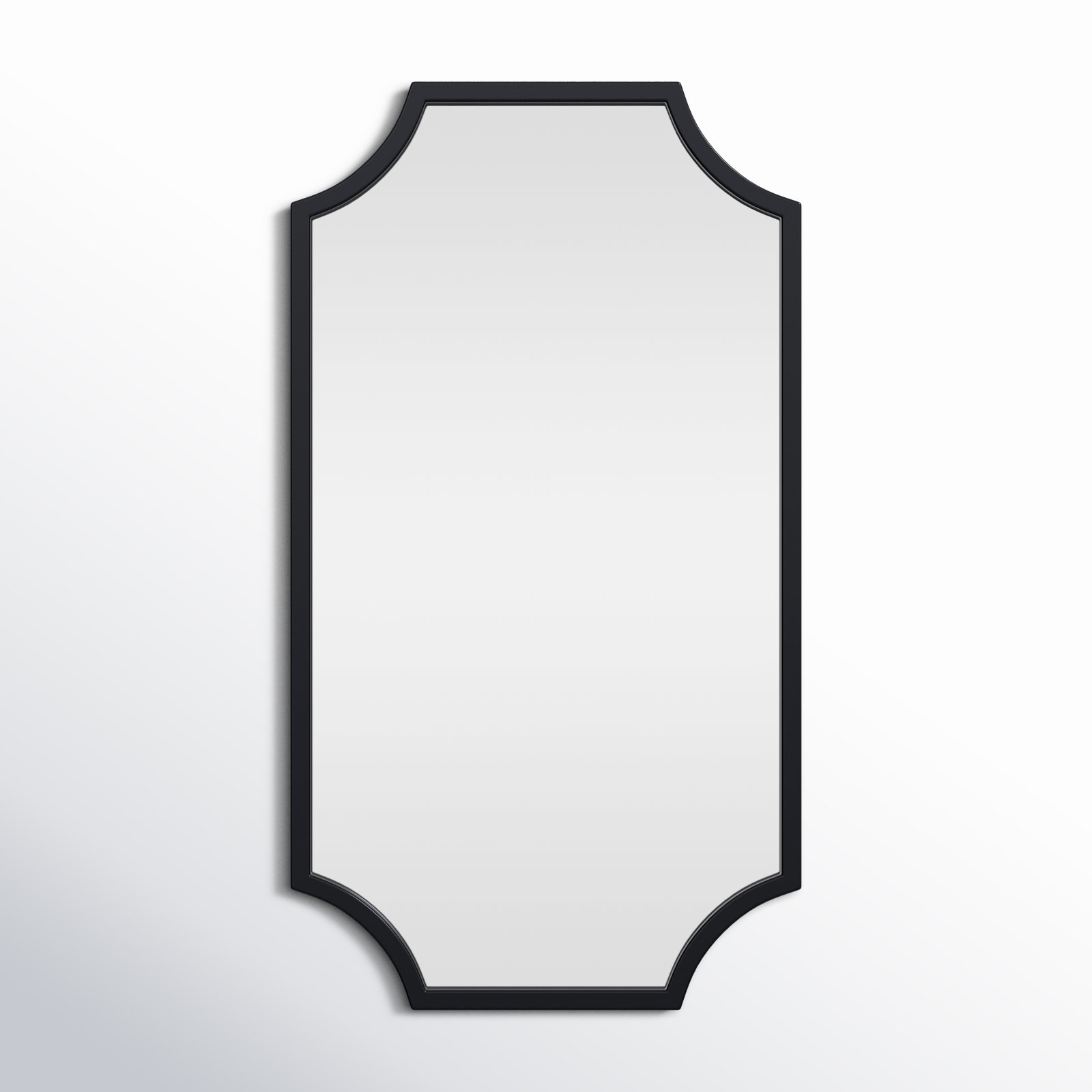 Toretto Metal Scalloped Wall Mirror, Black