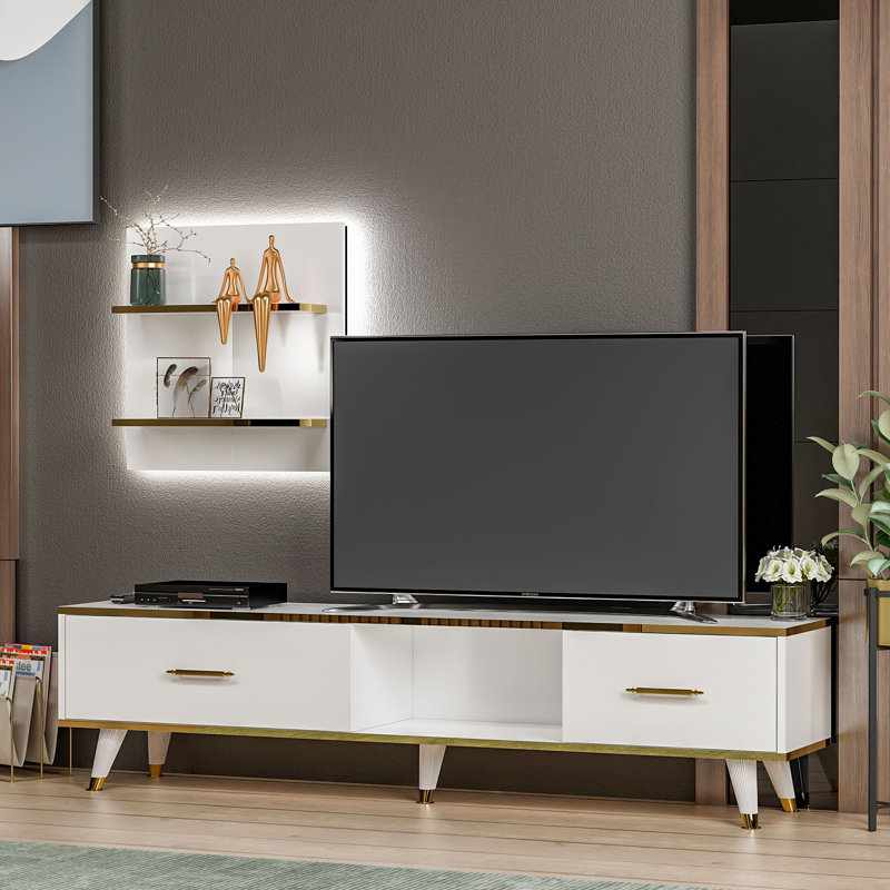 Thangool Unfinished TV Stand for TVs up to 48"