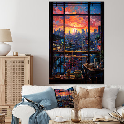 Night In Tokyo Window View II - Japan Wall Art