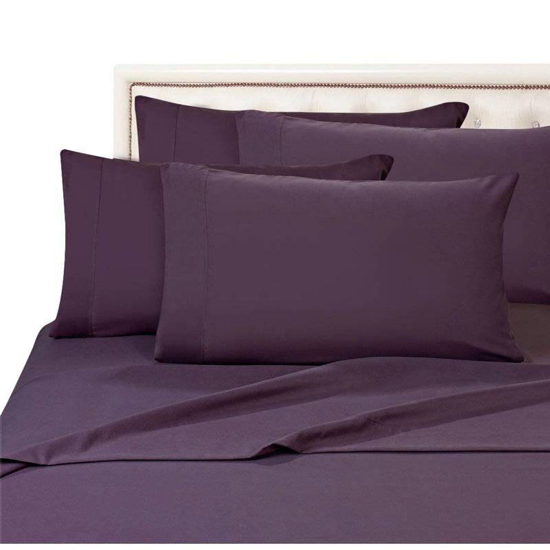 Ensemble de draps en polyester 1500 fils, Purple, Ensemble de draps pour lit double