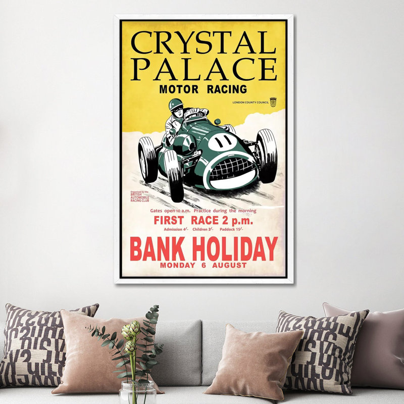 Crystal Palace Racing II by Mark Rogan - Print on Canvas, White Framed, 152.4cm H x 101.6cm W x 3.81cm D
