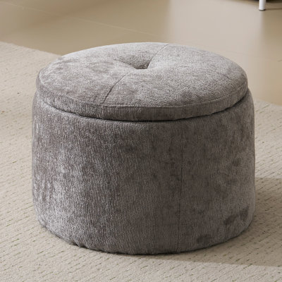 Repose-pieds moderne avec rangement, gris foncé