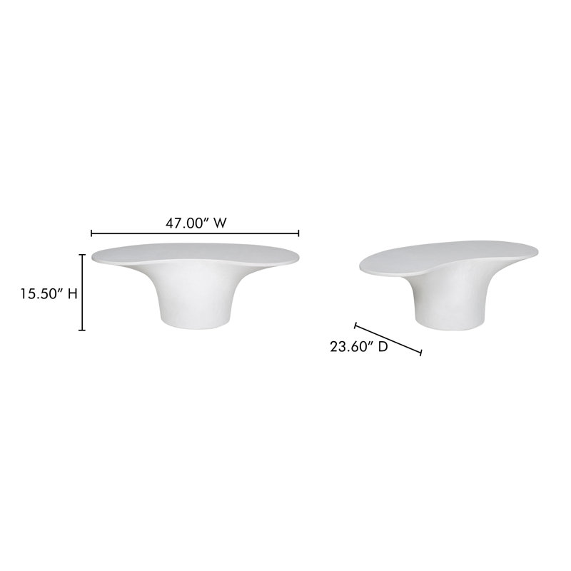 Paisely Outdoor Coffee Table, White