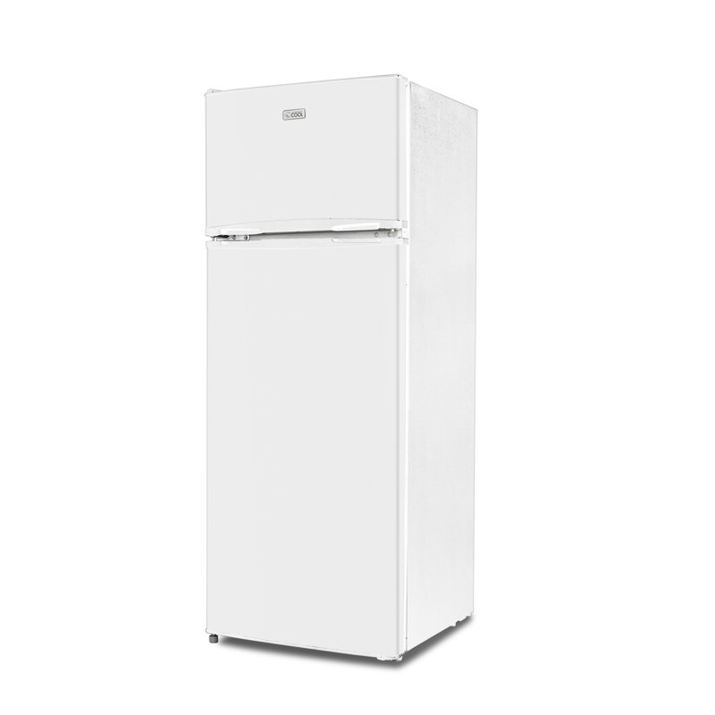 Compact White Smart Top-Freezer Refrigerator with Glass Shelves