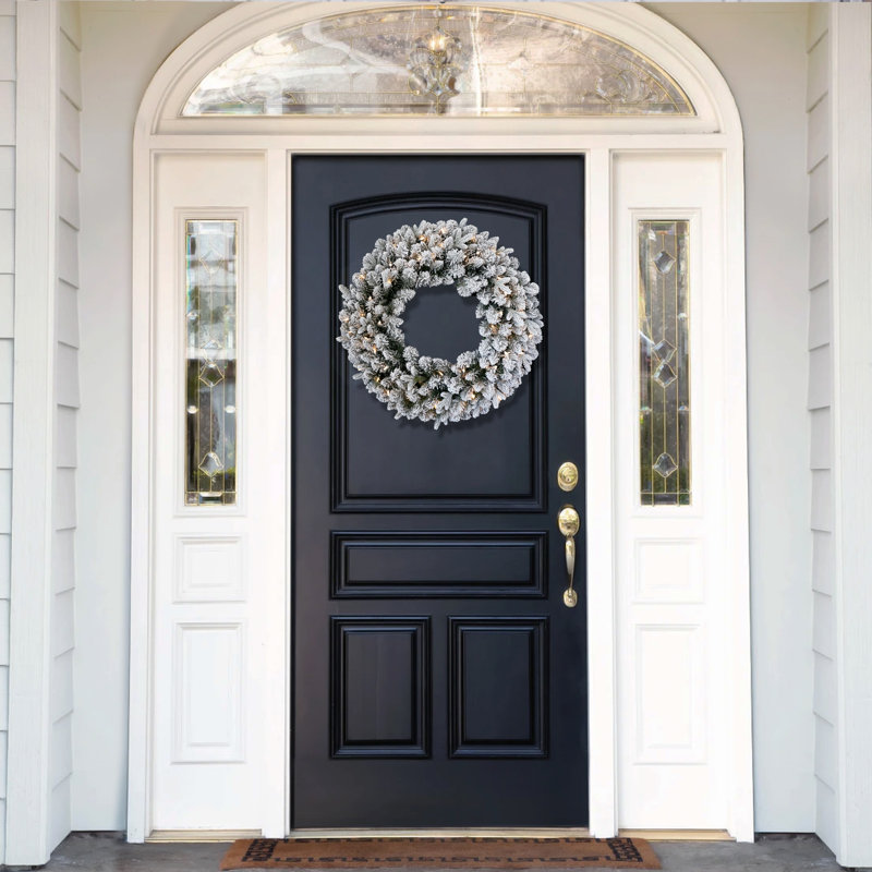 The Holiday Aisle® 24in. Iceland Fir Wreath with Battery Operated LED Lights