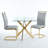 Horowitz 3-5-Piece Modern Square Tempered Glass Dining Set with Metal Cross Legs and Faux Leather Chairs-753648579-753648576-753648584