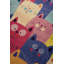 Tapis rectangulaire en velours tissé à la machine rouge / bleu / jaune-1698495755