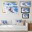«Skiing Sport Artwork», reproduction d'art sur toile encadrée-1659399193-1659399196