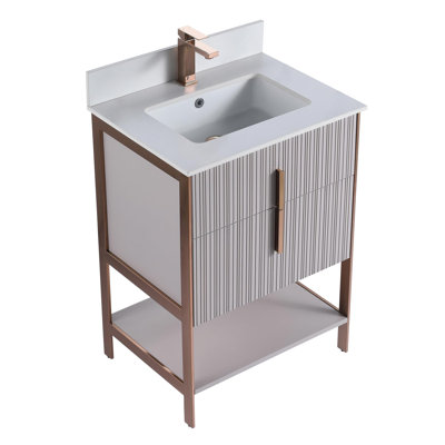 Meuble-lavabo moderne avec plateau en pierre Serenity