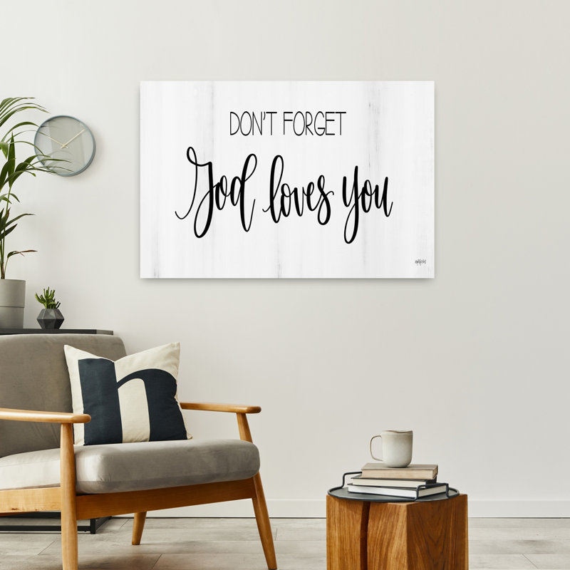 «God Loves You», art contemporain abstrait, H 24 po x l 36 po
