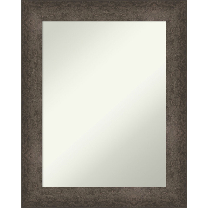 Norberta Solid Wood Rectangle Wall Mirror, Bronze