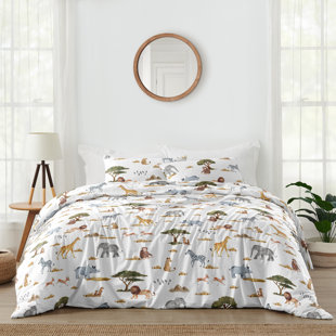 Cute Baby Lion Bedding Safari, Duvet Cover Set & Pillowcase, Zipper Be